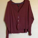 Wild Fable Cropped Maroon Deep V Top Photo 0