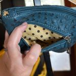 NWOT 22 Tote Ostrich Flower Cell Phone Crossbody Wristlet Sapphire Blue Photo 8