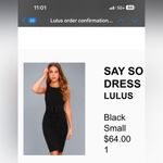 Lulus New Black  Knee Length Dress, Office, NWOT, Small Photo 2