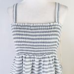 Lumière New  Striped Smocked Babydoll Dress Blue White Photo 6