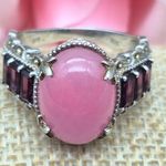 STS Chuck Clemency Sterling Silver & Pink Cocktail Statement Ring Size 11.5 Photo 3