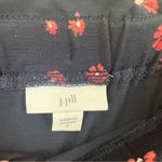 J. Jill | Navy and Red Floral Tie Waist Jersey Knee Length Skirt Size Small Blue Photo 4
