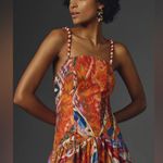 Farm Rio  x Anthropologie Sleeveless Midi Dress new size large orange drop waist Photo 2