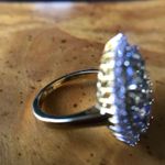 Natural Tanzanite Rare Green Tanzanite Sterling Silver Cocktail Ring Size 5 Gold Photo 2