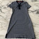 CHAPS Petite Striped Fitted Lace Up Dress Photo 0