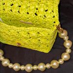 BTB Los Angeles Shiloh Green Woven Clutch/Shoulder Bag with Pearl Handle Photo 13