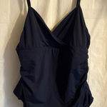Ralph Lauren Lauren Ralph Lauren Fauxkini Swimsuit Size 12 Navy Blue Ruched Flattering Beach Photo 0