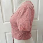 Cooperative Coopertive pink short sleeved cropped tie front top Photo 4