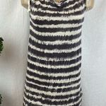 Max Mara  100% Linen Gray & Ivory Striped Sleeveless Drape Neck Top S Photo 0