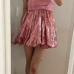 Love Shack Fancy NWT pink sequin niko mini bubble dress Photo 0