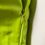 Tic Toc Lime Vinyl Open Back Underwire Mini Dress Photo 4