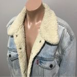 Levi's Levi’s Ex Boyfriend Denim Trucker Jean Jacket Large Sherpa Photo 3