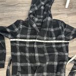 Elegant Black and Gray Plaid Women's Pea Coat Photo 7