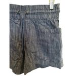 Athleta Women’s Cabo Linen 4” Shorts Size 0 Blue Dark Wash Drawstring Casual Photo 3