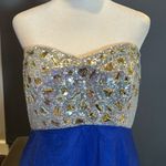 Women’s Blue Full Length Sparkly Tulle & Sequined Prom Party Dress Size L NWT Size L Photo 1