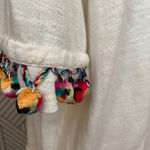 Anthropologie  Lilka Pom Pom‎ Tee Shirt Top Short Sleeve Cotton Ivory Size Small Photo 4