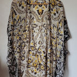 Woven Heart Floral Kimono with Yellow and Black Pattern SizeS/M Photo 0