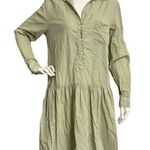 Grayson Womens Long Sleeve Woven Drop Waist Shirt Dress Light Green Size 2 Photo 0