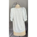 Ann Taylor  Blouse Women’s S Beige Green Floral Print Short Sleeve Flowy Top Photo 3