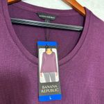 Banana Republic NWT Large Purple Long Sleeve Scoop Neck Pullover Top Active Photo 1