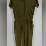 Girlfriend Collective  Stretch Woven Short Sleeve Jumpsuit Green Size Small Photo 1