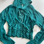 Free People Meet Me There Buttondown in Green Balsam NWT XS Photo 3