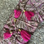 Raga  Halter Paisley Mini Dress Brown Pink Purple Size Large Photo 5