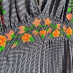 ASOS  Design Royal Blue Textured Floral Embroidered Midi Dress Size 8 Photo 5