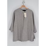 ZARA NEW  Short Knitted Coat With Scarf Oversized Wool Blend Gray Women's XS Photo 4