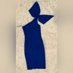 Dress the Population NEW  Tiffany One Shoulder Midi Dress Electric Blue sz XL Photo 4