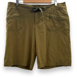 Athleta  Kick It Cargo Olive Green‎ Bermuda Drawstring Waist Shorts Sz XL Photo 0