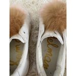 Sam Edelman  White Leather Slip On Sneakers Pom Pom Accent Shoes‎ Size 6M Photo 7
