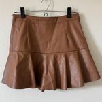 The Impeccable Pig  Faux Leather Brown Mini Skirt Photo 1