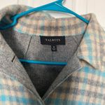 Talbots Wool Blend Plaid Check Jacket Blue Gray Ivory Pockets Soft Size M Photo 2