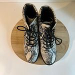 Madden Girl  Dillan Snake Skin Heeled Combat Lace Up Boots Size 10 Photo 2