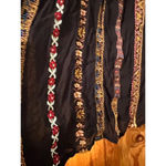 Sundance Sheer black all over embroidered blouse with tassle tie S Bohemian Boho Photo 4