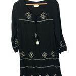 Flannel Brand Clothing Australia Black White Floral Embroidered Mini Dress 2 Photo 0