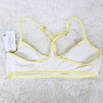 l*space L* Pamela Racerback Bikini Top White Yellow Colorblock Bralette Size XL New Photo 4