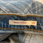 Levi's Levi’s Blue Plaid Wedgie Straight Crop Size 27 Photo 5