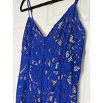 Lulus Royal Blue Lace Handkerchief Hem Midi Dress One Wish Women’s Small Photo 5