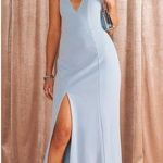 Show Me Your Mumu Rachel Maxi Dress In Blue Steel Stretch Photo 0