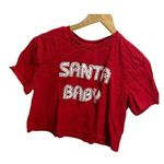 Colsie Santa Baby Red Crop Top Tee M Casual Stretch Size M Photo 1