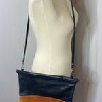 AWL Snap Crossbody Clutch in Black Brown Color Block Leather Photo 0