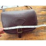 Leather Crossbody Bag Purse Vintage Style Buckle Flap Maroon Burgundy Red Photo 1