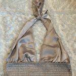 Garage Satin Tie Plunge Halter Top Photo 4