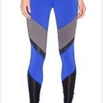 Alo Yoga Sheila Deep Electric Blue Stormy Heather & Black Glossy leggings Sz S Photo 0