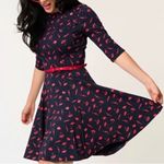 Unique Vintage Gwynnie Bee Umbrella Print Navy Dress, plus size 0X Photo 0