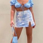 Beginning Boutique Laura Mini Skirt in Tie Dye Denim Photo 2