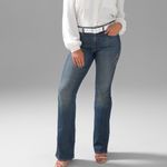 White House | Black Market WHBM HR Embellished Skinny Flare Jeans Medium wash sz 2s Photo 3