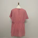 Lane Bryant Top Tunic Faux Wrap Flutter Sleeve Shimmery Metallic Pink Gold Photo 6